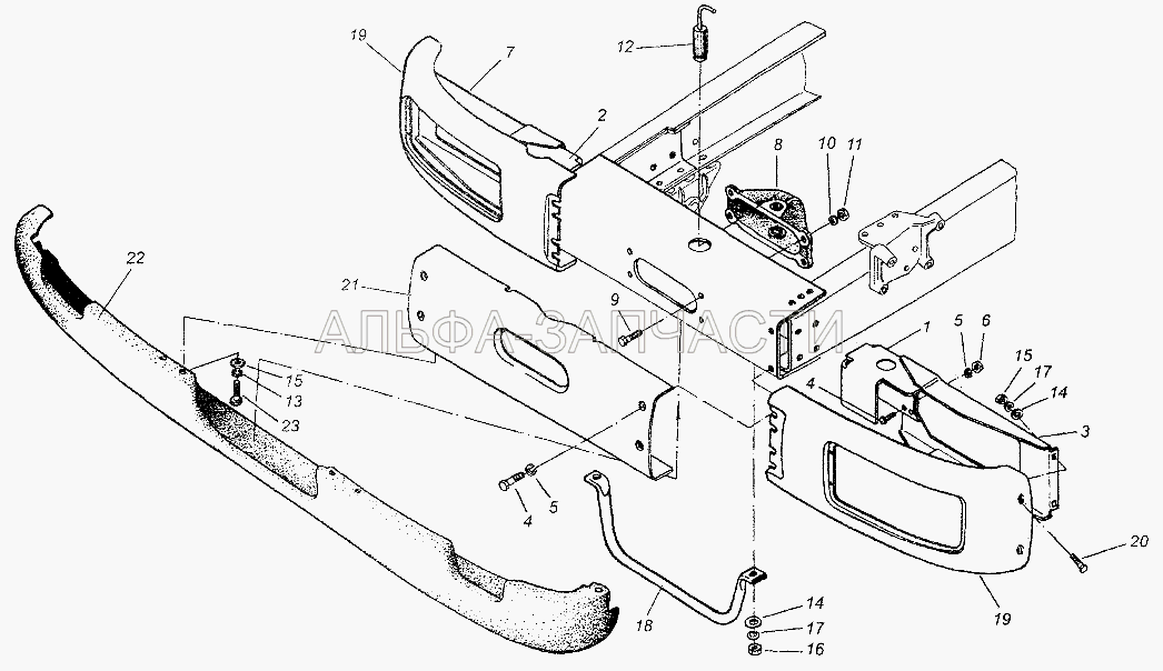 Установка передней рессоры (202250 Болт М20х1,5-6gх55) 